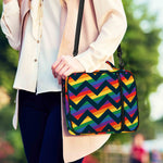 LGBT Pride Rainbow Chevron Pattern Print Shoulder Strap Bible Bag