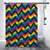 LGBT Pride Rainbow Chevron Pattern Print Shower Curtain