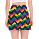LGBT Pride Rainbow Chevron Pattern Print Side Slit Mini Skirt