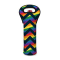 LGBT Pride Rainbow Chevron Pattern Print Single Neoprene Wine Tote