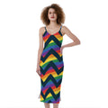 LGBT Pride Rainbow Chevron Pattern Print Slim Fit Midi Cami Dress