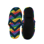 LGBT Pride Rainbow Chevron Pattern Print Slippers