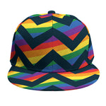 LGBT Pride Rainbow Chevron Pattern Print Snapback Cap