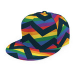 LGBT Pride Rainbow Chevron Pattern Print Snapback Cap