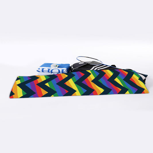 LGBT Pride Rainbow Chevron Pattern Print Sports Towel
