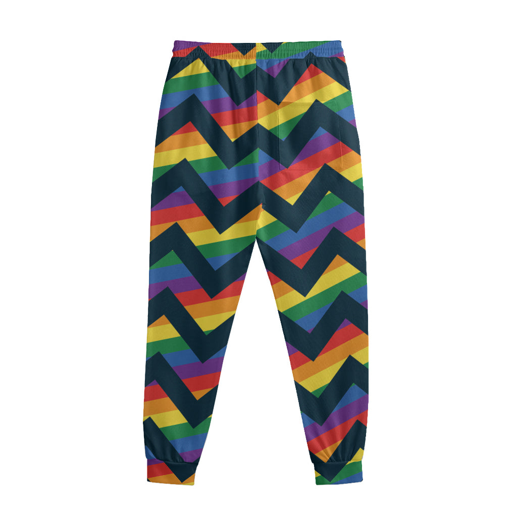 LGBT Pride Rainbow Chevron Pattern Print Sweatpants