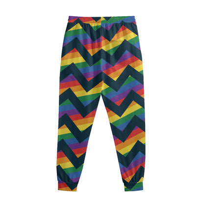 LGBT Pride Rainbow Chevron Pattern Print Sweatpants