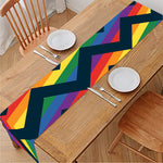 LGBT Pride Rainbow Chevron Pattern Print Table Runner