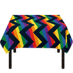 LGBT Pride Rainbow Chevron Pattern Print Tablecloth