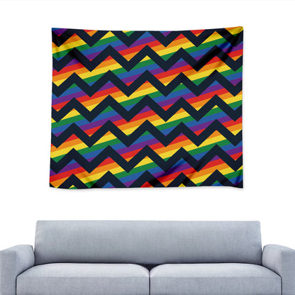 LGBT Pride Rainbow Chevron Pattern Print Tapestry