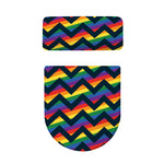 LGBT Pride Rainbow Chevron Pattern Print Toilet Lid And Tank Cover Set