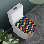 LGBT Pride Rainbow Chevron Pattern Print Toilet Lid Cover