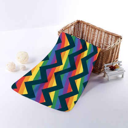 LGBT Pride Rainbow Chevron Pattern Print Towel