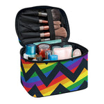 LGBT Pride Rainbow Chevron Pattern Print Travel Makeup Bag