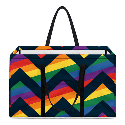 LGBT Pride Rainbow Chevron Pattern Print Utility Tote Bag