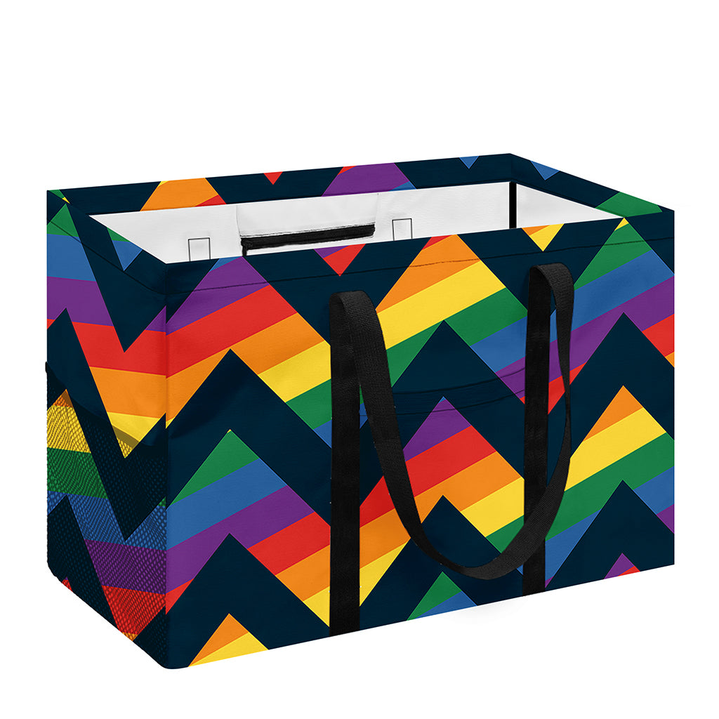 LGBT Pride Rainbow Chevron Pattern Print Utility Tote Bag