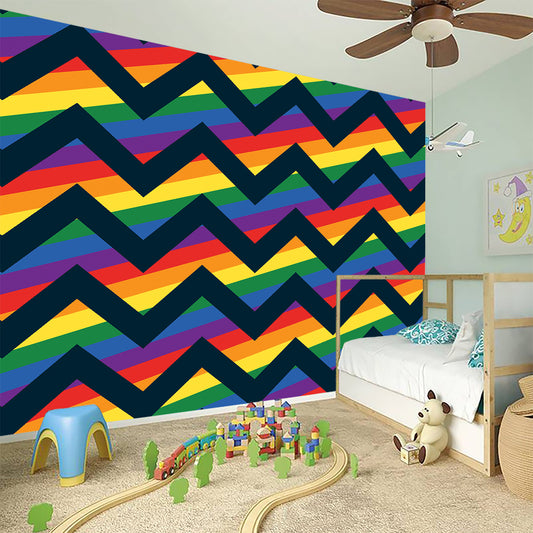 LGBT Pride Rainbow Chevron Pattern Print Wall Sticker