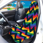 LGBT Pride Rainbow Chevron Pattern Print Waterproof Car Seat Cover