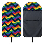 LGBT Pride Rainbow Chevron Pattern Print Waterproof Car Seat Cover