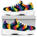 LGBT Pride Rainbow Chevron Pattern Print White Chunky Shoes