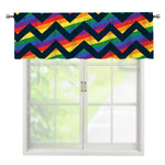 LGBT Pride Rainbow Chevron Pattern Print Window Valance