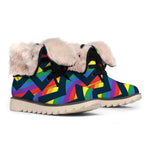 LGBT Pride Rainbow Chevron Pattern Print Winter Boots
