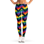 LGBT Pride Rainbow Chevron Pattern Print Women's Leggings