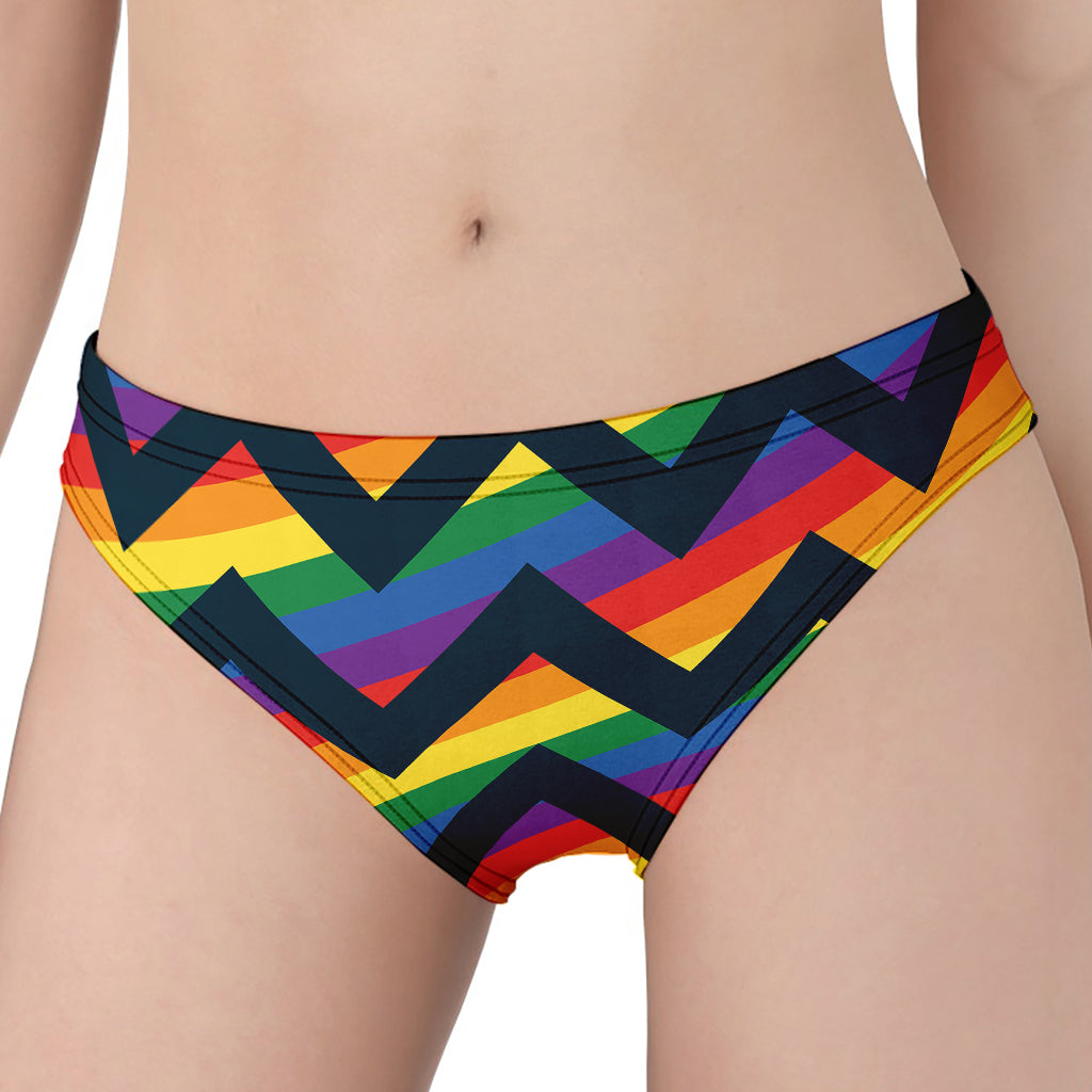 LGBT Pride Rainbow Chevron Pattern Print Women's Panties