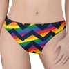 LGBT Pride Rainbow Chevron Pattern Print Women's Thong