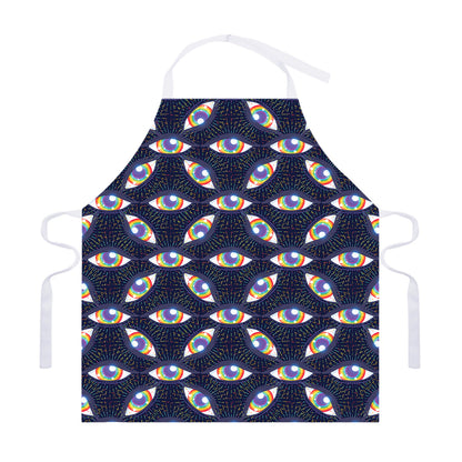 LGBT Pride Rainbow Eyes Pattern Print Adjustable Apron