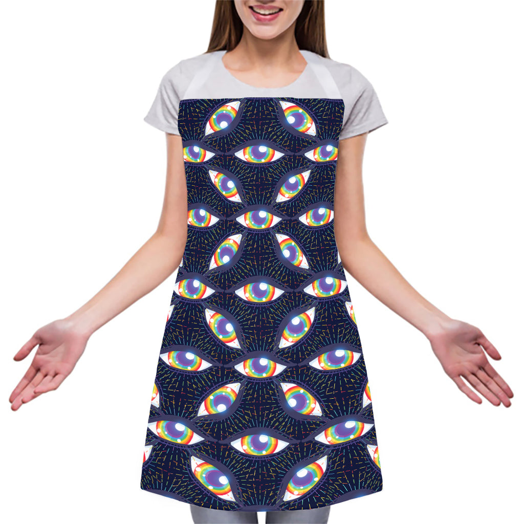 LGBT Pride Rainbow Eyes Pattern Print Adjustable Apron