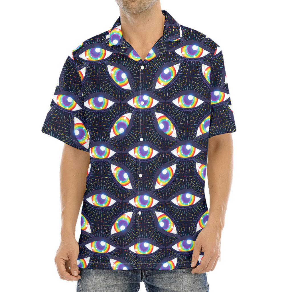 LGBT Pride Rainbow Eyes Pattern Print Aloha Shirt