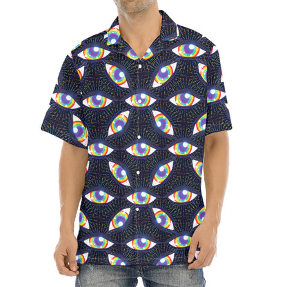 LGBT Pride Rainbow Eyes Pattern Print Aloha Shirt