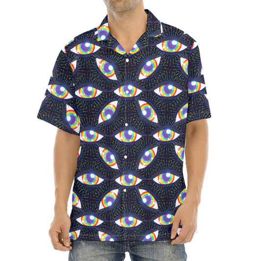 LGBT Pride Rainbow Eyes Pattern Print Aloha Shirt