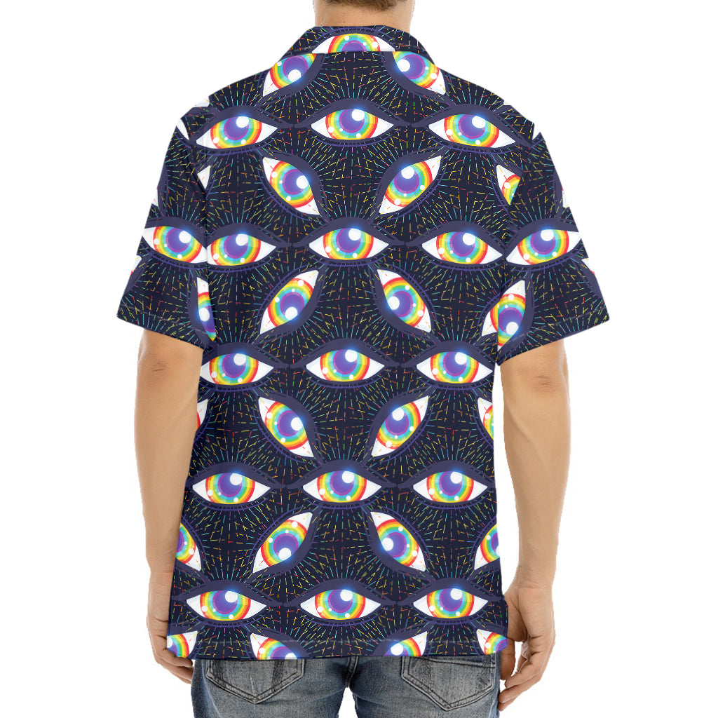 LGBT Pride Rainbow Eyes Pattern Print Aloha Shirt