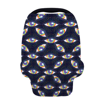 LGBT Pride Rainbow Eyes Pattern Print Baby Seat Cover