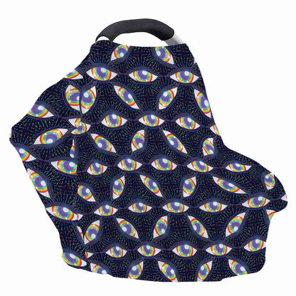 LGBT Pride Rainbow Eyes Pattern Print Baby Seat Cover