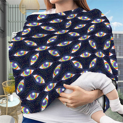LGBT Pride Rainbow Eyes Pattern Print Baby Seat Cover