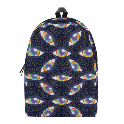 LGBT Pride Rainbow Eyes Pattern Print Backpack