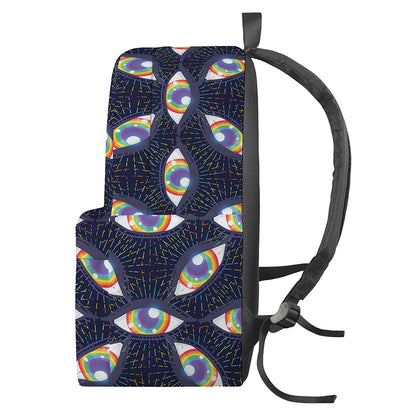 LGBT Pride Rainbow Eyes Pattern Print Backpack