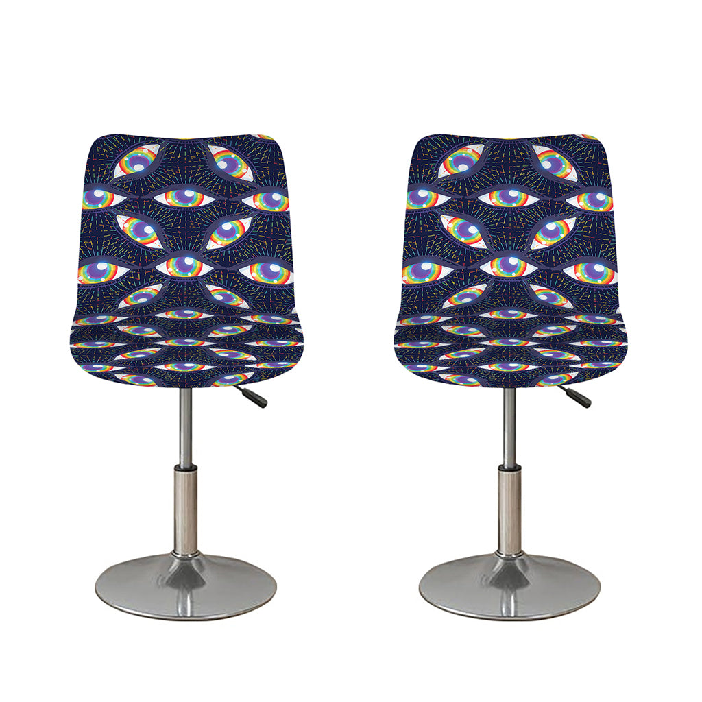 LGBT Pride Rainbow Eyes Pattern Print Bar Stool Covers