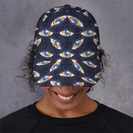 LGBT Pride Rainbow Eyes Pattern Print Baseball Cap