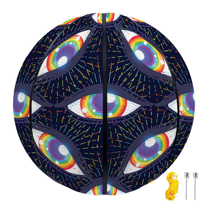 LGBT Pride Rainbow Eyes Pattern Print Basketball