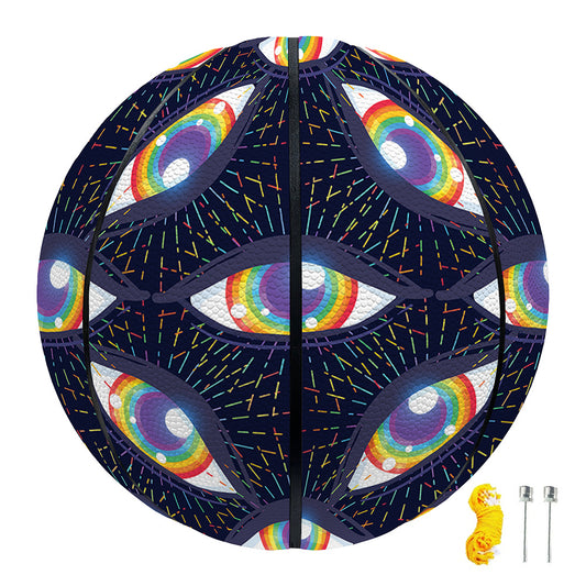 LGBT Pride Rainbow Eyes Pattern Print Basketball