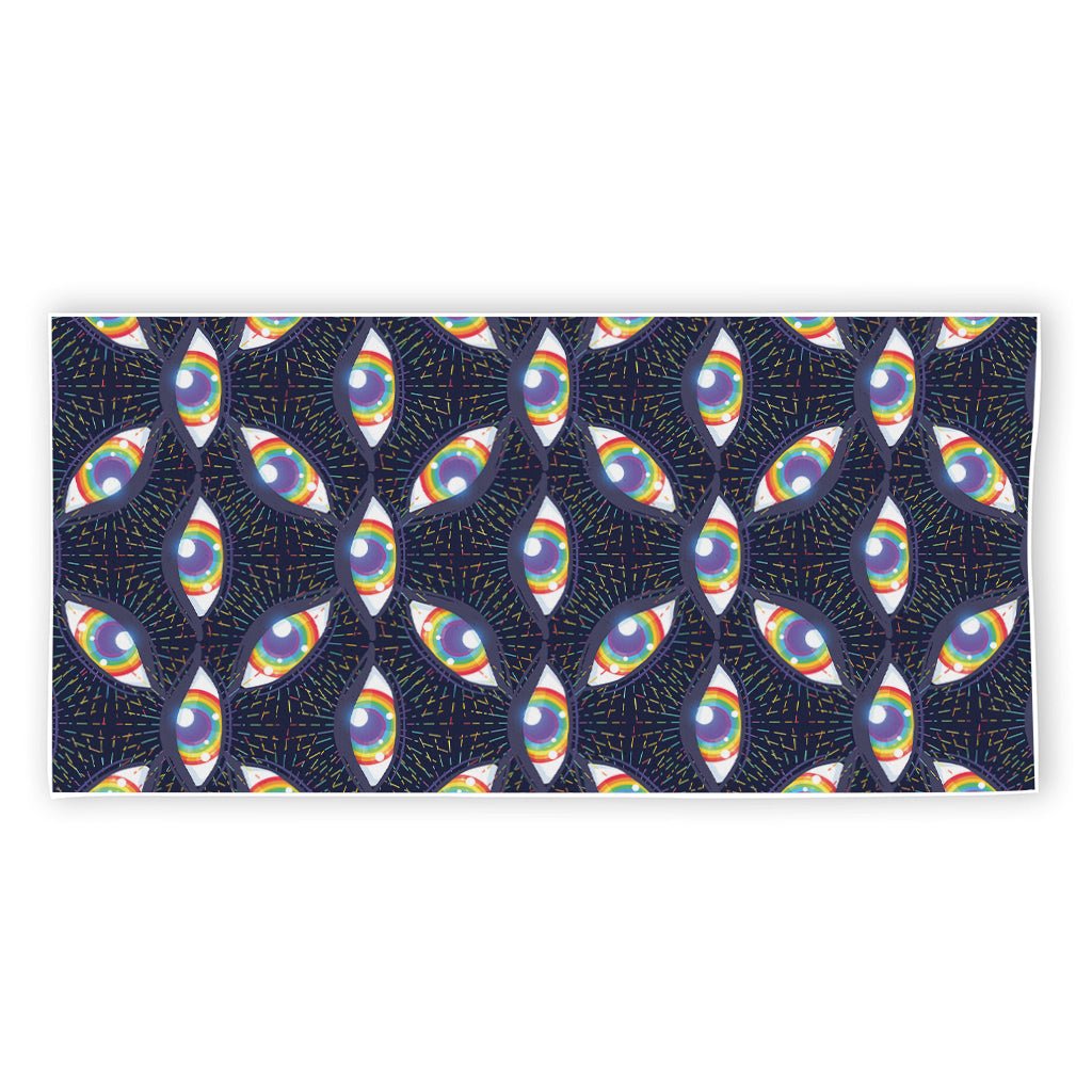 LGBT Pride Rainbow Eyes Pattern Print Beach Towel