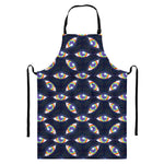 LGBT Pride Rainbow Eyes Pattern Print Bib Apron With Pocket
