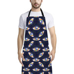 LGBT Pride Rainbow Eyes Pattern Print Bib Apron With Pocket
