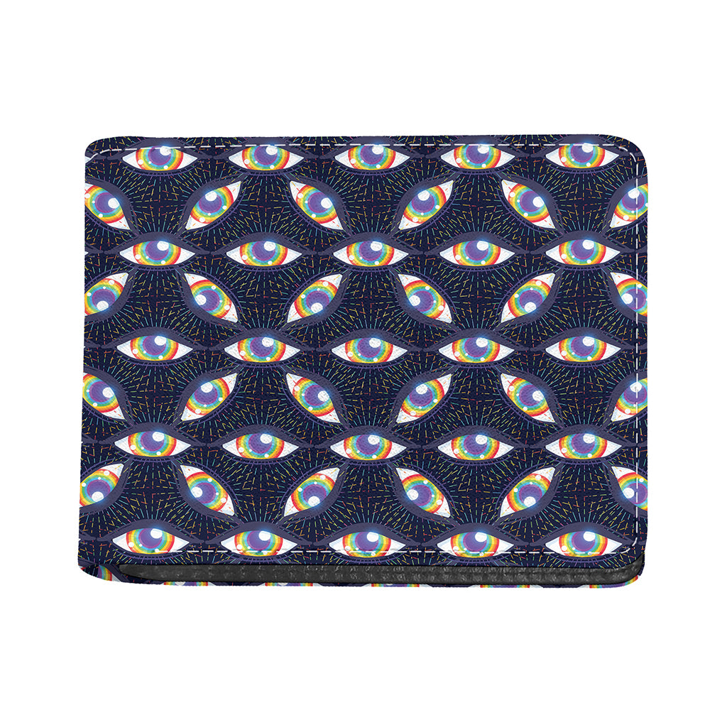 LGBT Pride Rainbow Eyes Pattern Print Bifold Wallet