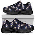 LGBT Pride Rainbow Eyes Pattern Print Black Chunky Shoes