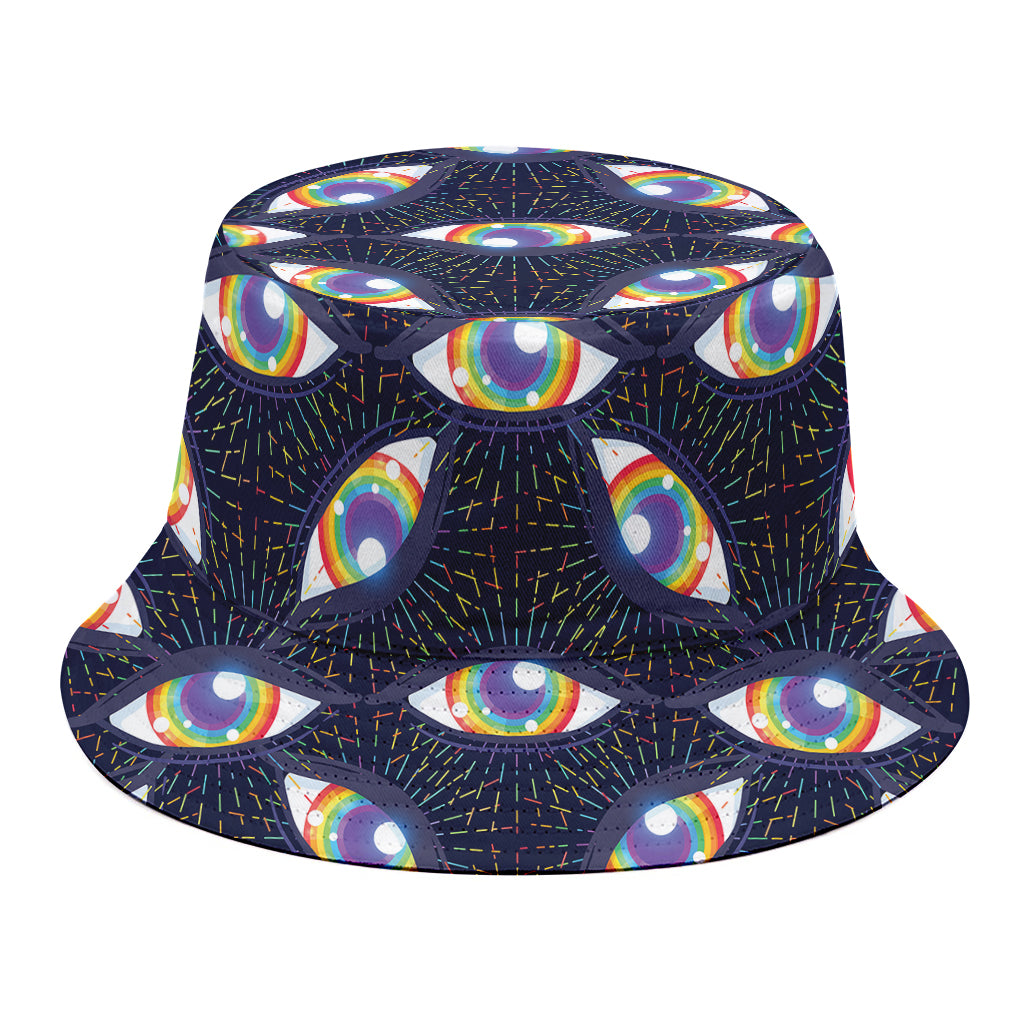 LGBT Pride Rainbow Eyes Pattern Print Bucket Hat